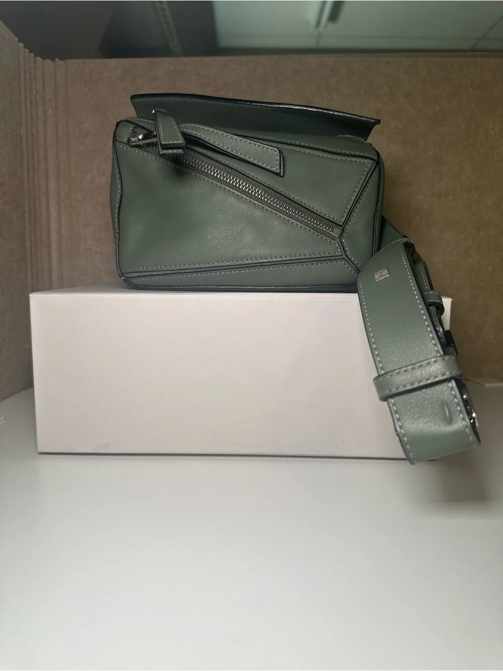 Loewe Sage Green Puzzle Messenger Bag